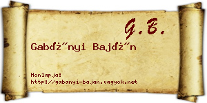 Gabányi Baján névjegykártya